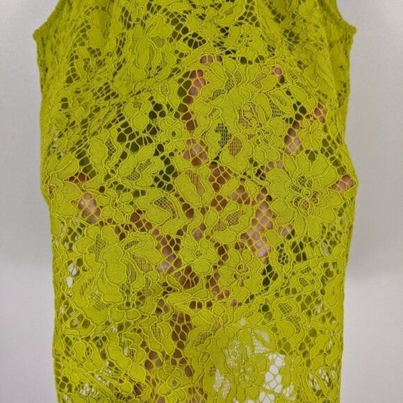 J. Crew Lace Chartreuse Halter Neck Blouse XXS - Picture 6 of 12